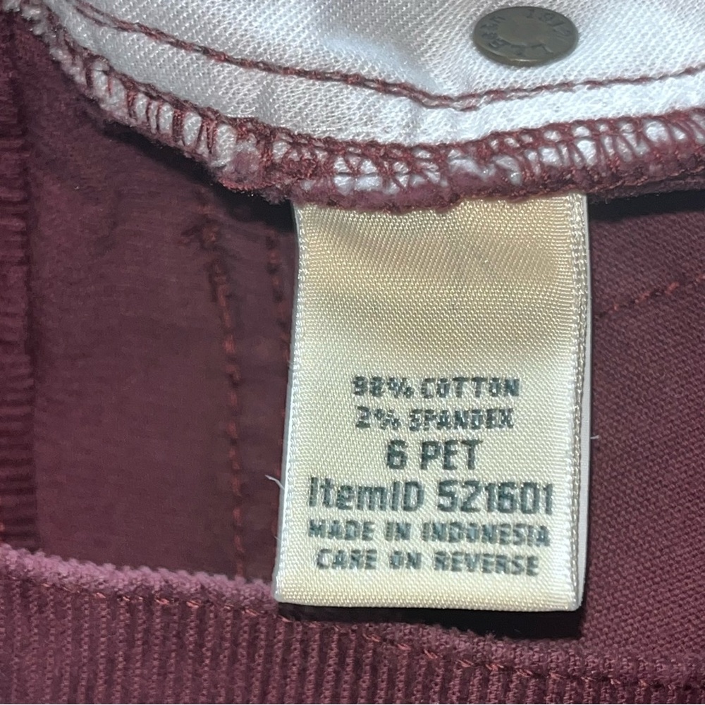 LL Bean Beanflex‎ Straight Leg Favorite Fit Corduroy Pants 6 Petite - Picture 12 of 12